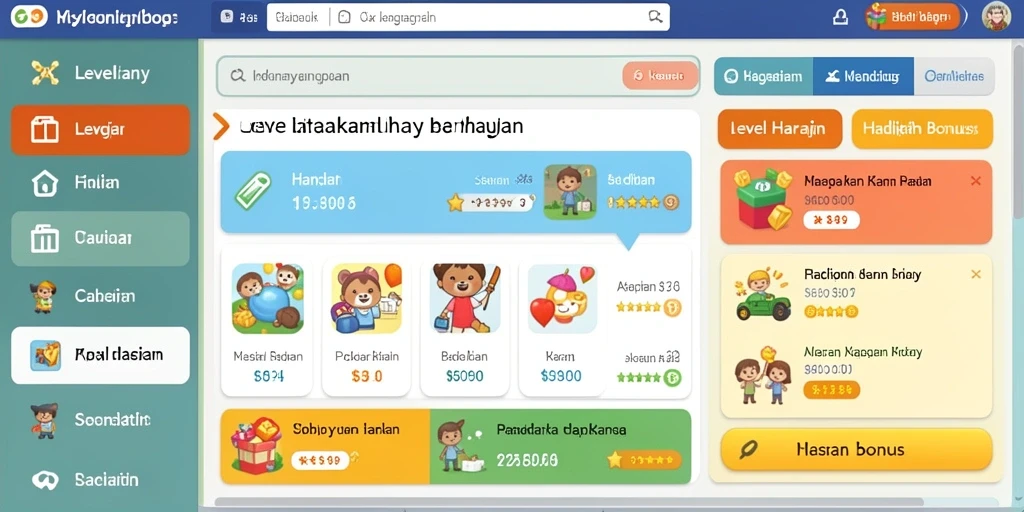 Tangkapan layar menampilkan berbagai level yang menantang dalam permainan.