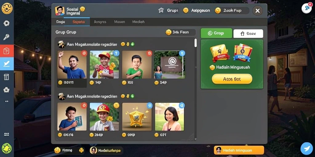 Screenshot menggambarkan komunitas aktif dan interaksi pengguna.